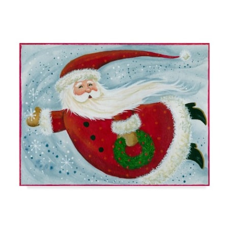 Beverly Johnston 'Santa With Wreath' Canvas Art,14x19